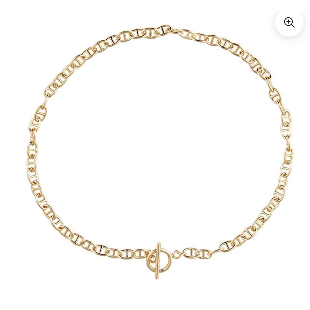 Sahira Jewelry Taylor Toggle Chain Necklace 18k Gold Over Brass NEW